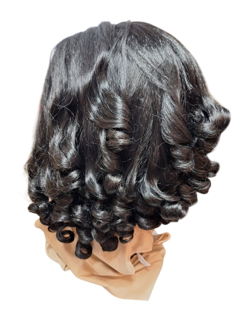 Black Synthetic Spiral Curls Headband Wig Thick Bouncy Curls NEW